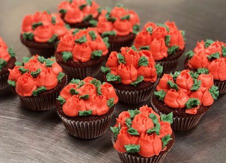 Chocolate Cupcakes with Buttercream Roses