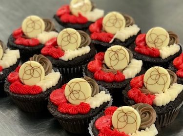 Chocolate Cupcakes with White Chocolate Coin